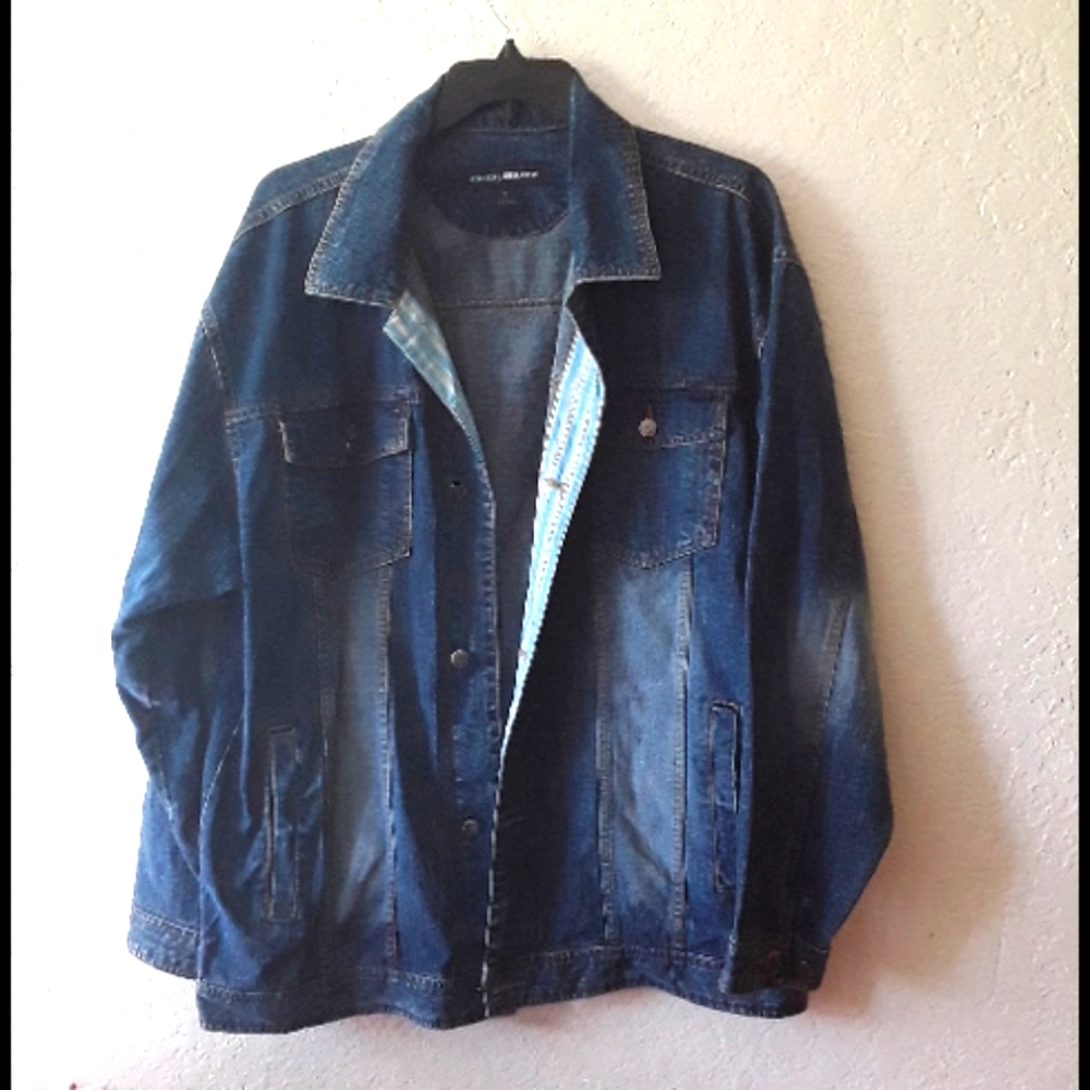 Baby Bluez mens Jean jacket denim blue s XL